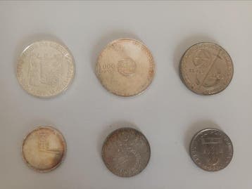 Portugal. Republic. 2x 1000$ (Prata), 100$ (Prata), 500$