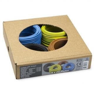 Installatiedraad set | 4x 20 meter (VD, 2.5 mm² en 1.5 mm²), Verzenden, Nieuw