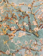 Stof Van Gogh Mandorlo in fiore aquamarijnkleur Limited