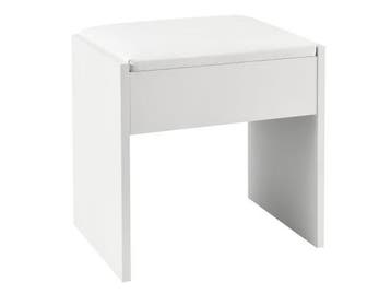 Veiling - Houten Kaptafelkruk / Kruk Melly - Wit - 40 x 30 x, Nieuw