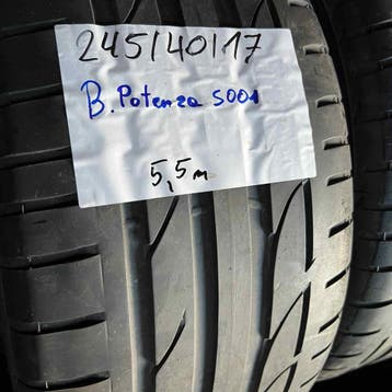 2 x Bridgestone Potenza S001 245-50-17 Zomerbanden 5,5mm, 17 inch, Ophalen of Verzenden, Band(en), Personenwagen