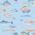 Profhome 396962-GU Kinderbehang dieren patroon mat turkoois, Huis en Inrichting, Stoffering | Behang, Verzenden