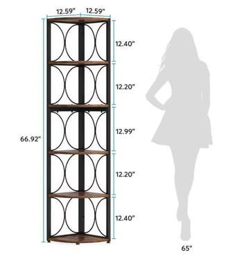 Industriële Hoekboekenkast – Hoge Kast met 6 Planken, Verzenden, Nieuw