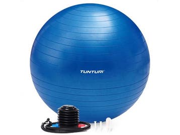 Veiling - Tunturi Fitness Bal 65 cm Blauw/Zwart, Gebruikt
