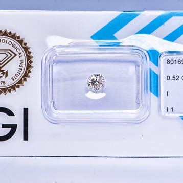 Zonder minimumprijs - 1 pcs Diamant (Natuurlijk) - 0.52 ct -, Nieuw