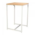 Statafel Kubo Party | Staal | Wit/Bamboe | 70 x 70 x 110 cm, Verzenden, Nieuw in verpakking
