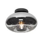 Art Deco plafondlamp zwart met smoke glas - Ayesha, Verzenden, Nieuw, Glas, Art Deco