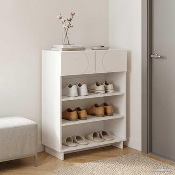 vidaXL Schoenenkast 73 x 38 x 87,5 cm Bewerkt hout Wit, Verzenden, Nieuw
