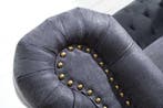 Chesterfield 2-zitsbank 150 cm antiek grijs microvezel, Ophalen of Verzenden, Nieuw