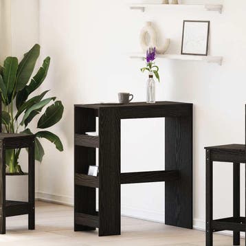 vidaXL Bartafel met rekken Zwarte eik 90x40x103,5 cm bewerkt, Verzenden, Nieuw