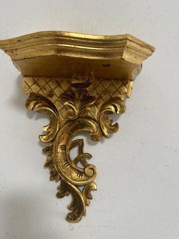 Wandrek - Hout, bladgoud - Sierplank met bladgoud