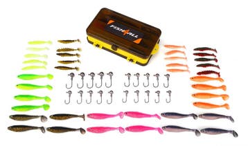 Fish4all Ribbed Softbait & Jighead Box (60pcs), Verzenden, Nieuw, Overige typen