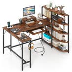 LIVSK L-vormig computertafel - Oplaadstation met USB en type, Verzenden, Nieuw