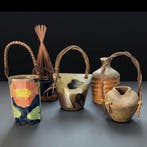 Vaas - Keramiek, Bamboe - Japan - Set van 5 diverse, Antiek en Kunst