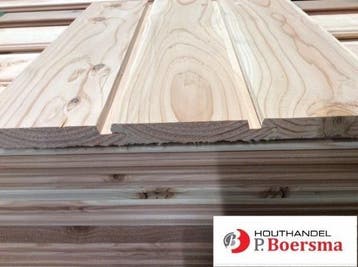 Douglas channelsiding goedkoop, Ophalen, 25 tot 50 mm, Nieuw, Plank
