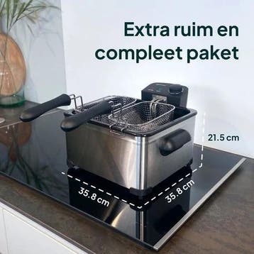 Frituurpan - 5 Liter - 3 Manden - Friteuse, Verzenden, Zo goed als nieuw, Duo-friteuse