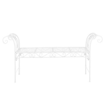 Tuinbank Cossila vintage metaal 147x46x70 cm wit, Verzenden, Nieuw
