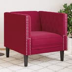 vidaXL Fauteuil Chesterfield-stijl fluweel wijnrood, Verzenden, Nieuw, Eenpersoons, Stof