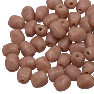 5 x Glaskralen Pebble Vintage Taupe, Hobby en Vrije tijd, Kralen en Sieraden maken, Ophalen of Verzenden, Nieuw, Kraal