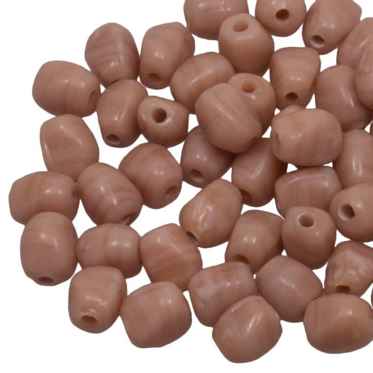 5 x Glaskralen Pebble Vintage Taupe, Hobby en Vrije tijd, Kralen en Sieraden maken, Kraal, Nieuw, Ophalen of Verzenden