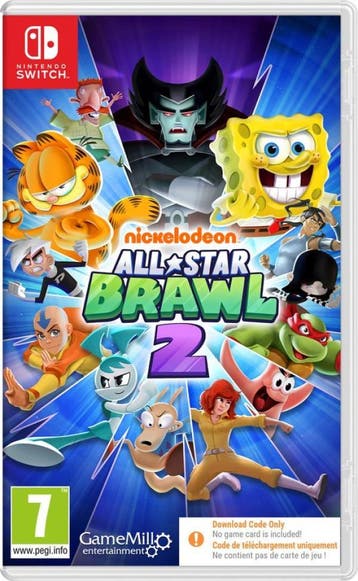 Nickelodeon All-Star Brawl 2 (Downloadcode in box) Switch, 3 spelers of meer, Ophalen of Verzenden, Zo goed als nieuw, Vanaf 12 jaar
