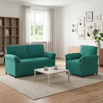 vidaXL Bankstel 2 st Turquoise Fluweel, Verzenden, Nieuw, Stof, Minder dan 150 cm