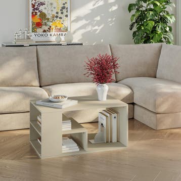 Salontafel Antaa 80x50x40 cm havermout [en.casa], Verzenden, Nieuw