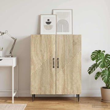 vidaXL Dressoir Sonoma Eiken 66 x 34,5 x 89,5 cm Bewerkt, Verzenden, Nieuw, Overige houtsoorten, Minder dan 50 cm
