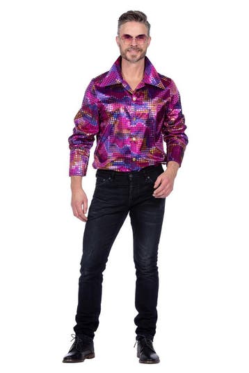 Party Blouse Folie Pailletten Paars, Ophalen of Verzenden, Nieuw
