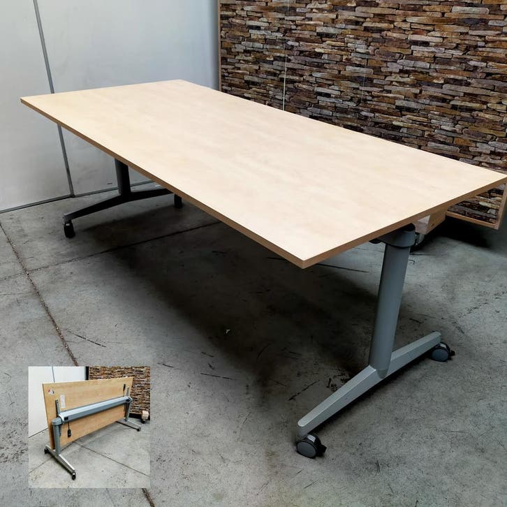 Steelcase mobiele klaptafel - 200x90 cm, Huis en Inrichting, Tafelonderdelen, Ophalen of Verzenden