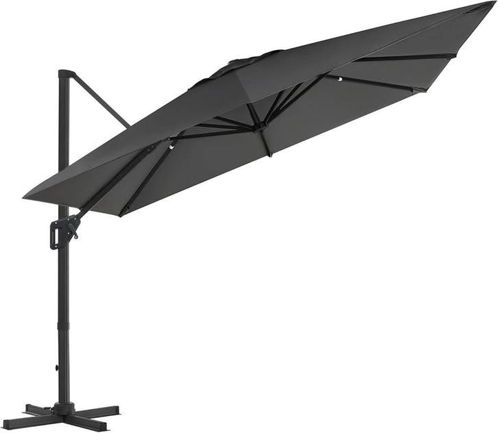 SONGMICS Zweefparasol 290x290 - 360° Draaibaar GPU039G01, Tuin en Terras, Parasols, 2 tot 3 meter, Kantelbaar, Verstelbaar, Waterdicht
