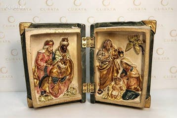 Kerststal - Hars - Miniatuur Kerststal Boek, Nieuw