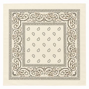 Bandana Zakdoek 55x55cm – Paisleyprint – Creme, Nieuw
