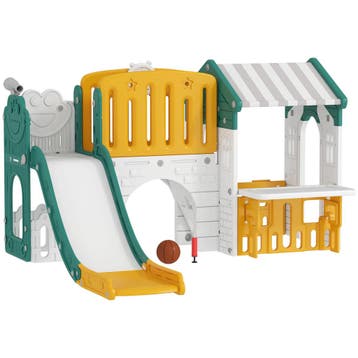 AIYAPLAY 7-in-1 Kinderglijbaan, Binnenspeeltuin, Klimrek, Hu, Verzenden, Nieuw