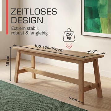 bomoe Houten bank FSC® eikenhout massief geolied zitbank tot, Verzenden, Zo goed als nieuw