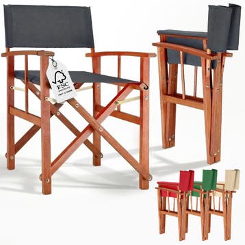Regisseursstoel antraciet eucalyptushout FSC®-gecertifice.., Tuin en Terras, Tuinstoelen, Verzenden, Nieuw