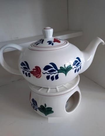 Boerenbont Theelichthouder met Theepot (Boerenbont servies), Verzenden, Nieuw, Kom(men), Aardewerk