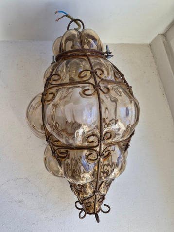 Plafondlamp - Smeedijzer - Hanglamp van Venetiaanse stijl,, Antiek en Kunst
