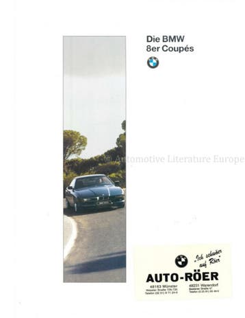 1995 BMW 8 SERIE COUPE BROCHURE DUITS, Nieuw, BMW, Author