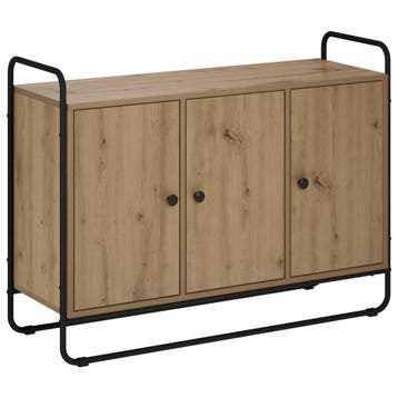 vidaXL Dressoir Artisanaal eiken 102 x 35 x 75 cm Bewerkt, Verzenden, Nieuw, Overige houtsoorten, Minder dan 50 cm