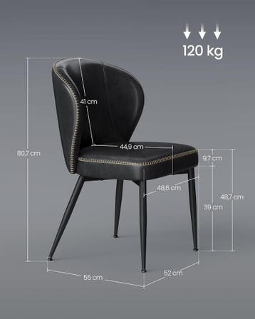 2x Eetkamerstoelen - kuipstoelen - kunstleer met stiksels -, Verzenden, Nieuw