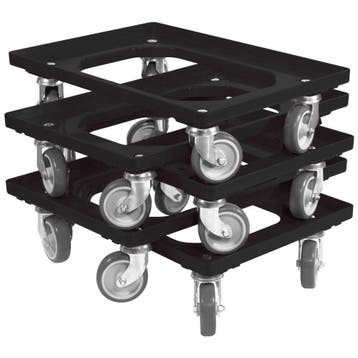 Dolly 60x40x15 zwart met 4 rubberen zwenkwielen, nieuw - Set, Ophalen of Verzenden