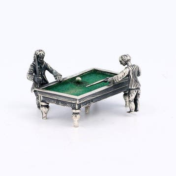 NO RESERVE - J. Niekerk - Beeldje - Biljarten - .835 zilver