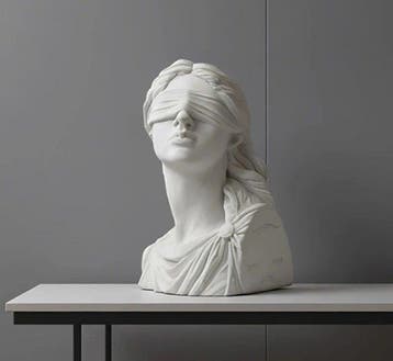 Beeldje, Statue Thémis - 12 cm - Gips