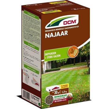 Gazonmest | DCM | 1.5 kg (30 m², Najaar, MINIGRAN®), Verzenden, Nieuw