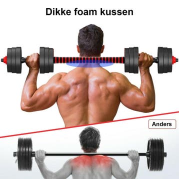 Fitness Set 30kg PP Zwart | A-kwaliteit | Beste Prijs, Overige materialen, Rug, Overige typen, Nieuw