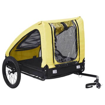 vidaXL Hondenfietstrailer geel en zwart, Verzenden, Nieuw