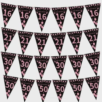 Black Gold Verjaardag Banner - Slingers voor 30, 40, 50, 60, Hobby en Vrije tijd, Feestartikelen, Verzenden, Nieuw