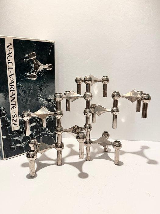Nagel Konzept - Werner Stoff - Kandelaar S 22 (8) - Chroom -, Antiek en Kunst, Antiek | Meubels | Stoelen en Banken
