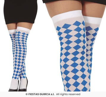 Oktoberfest Kousen Blauw/Wit Geruit, Ophalen of Verzenden, Nieuw
